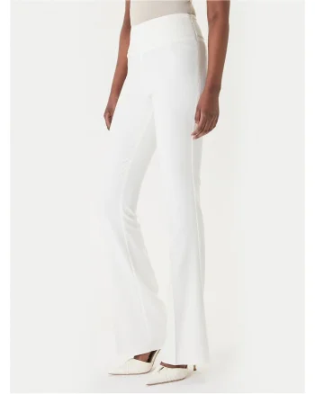 Pantaloni dama,  poliester, slim fit, Alb