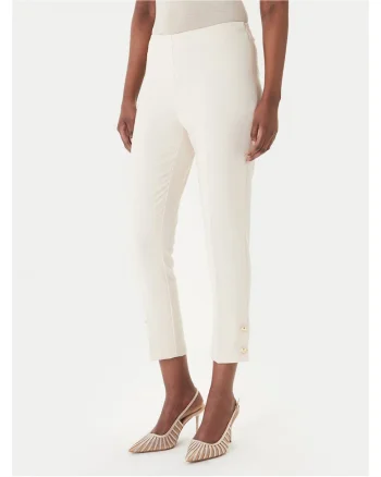 Pantaloni dama,  din poliester, bej,