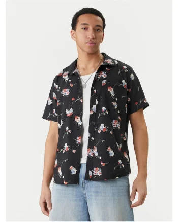 Camasa barbati,  neagra, 55% bumbac, 45% viscoza