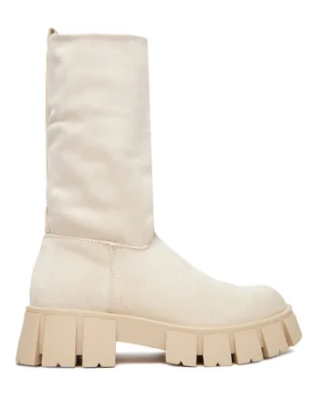 Botine de dama,  material textil, bej,