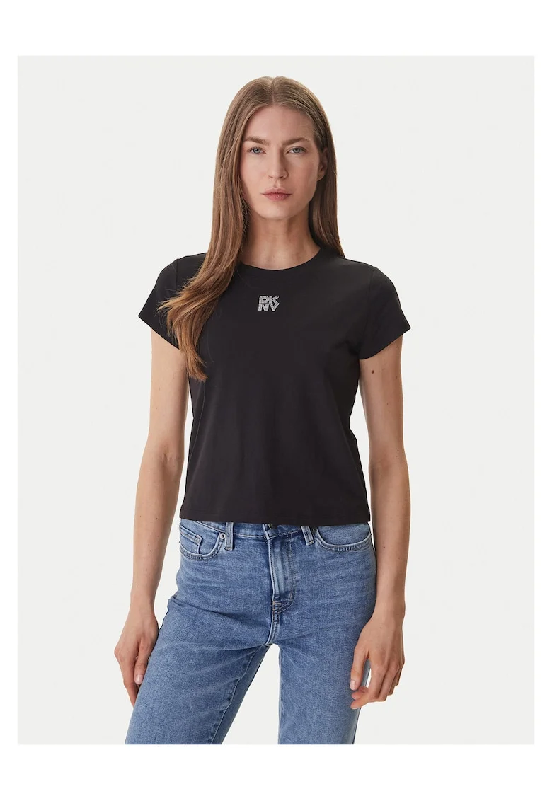 Tricou dama,  bumbac/elastan, negru