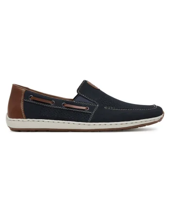 Pantofi barbati,  material sintetic, albastru, confortabil, elegant