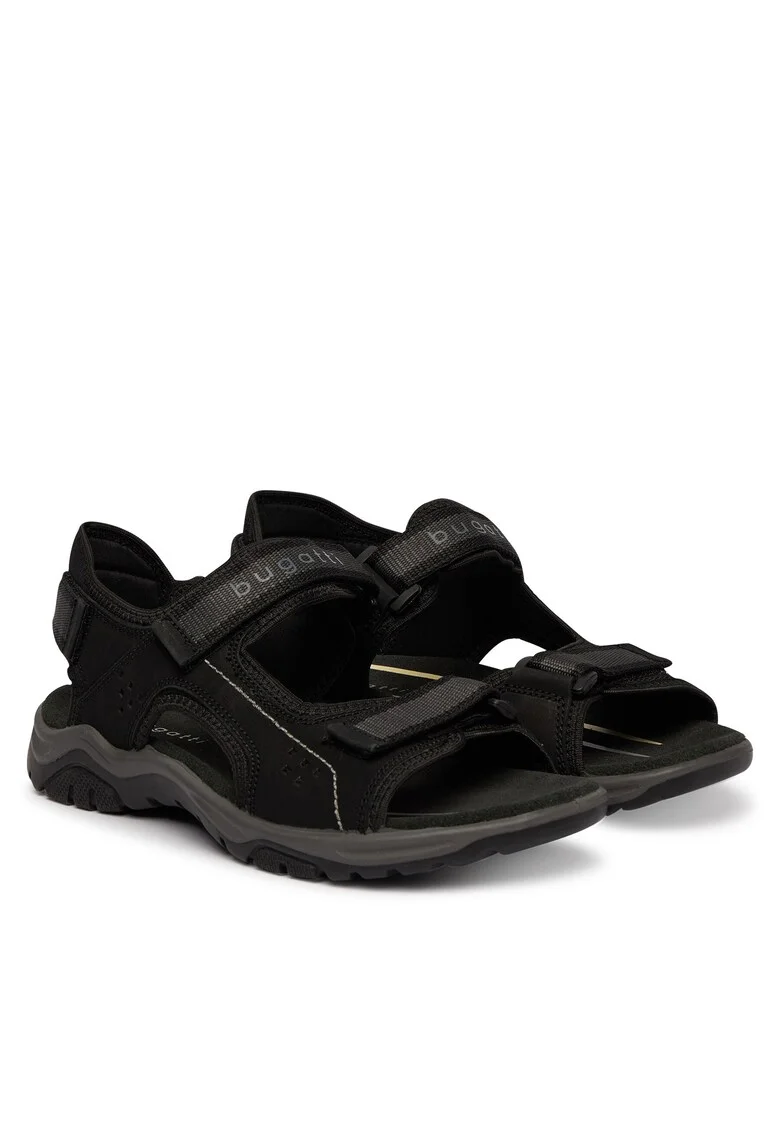 Sandale barbat,  negru, material textil, sistem inchidere Velcro