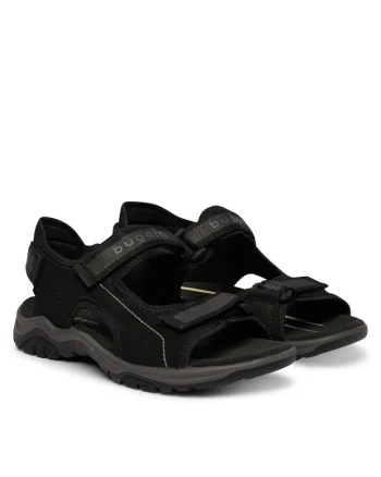 Sandale barbat,  negru, material textil, sistem inchidere Velcro