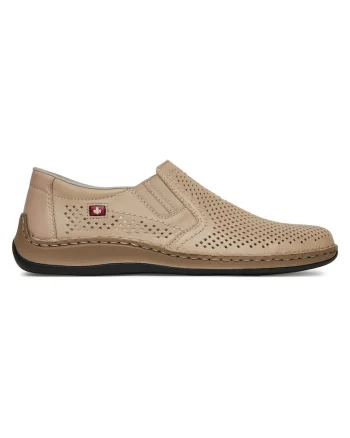Pantofi barbatesti,  piele naturala, bej, tehnologie Antistress