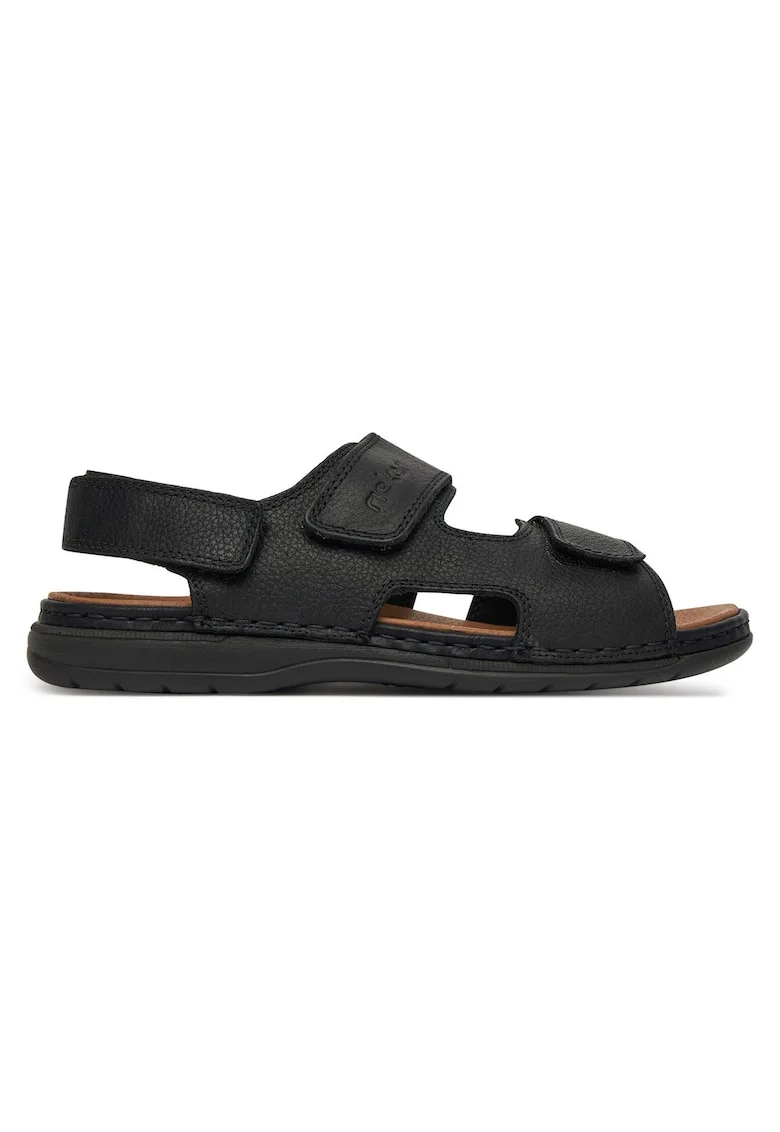 Sandale barbat,  piele naturala, negru, velcro