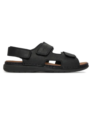 Sandale barbat,  piele naturala, negru, velcro