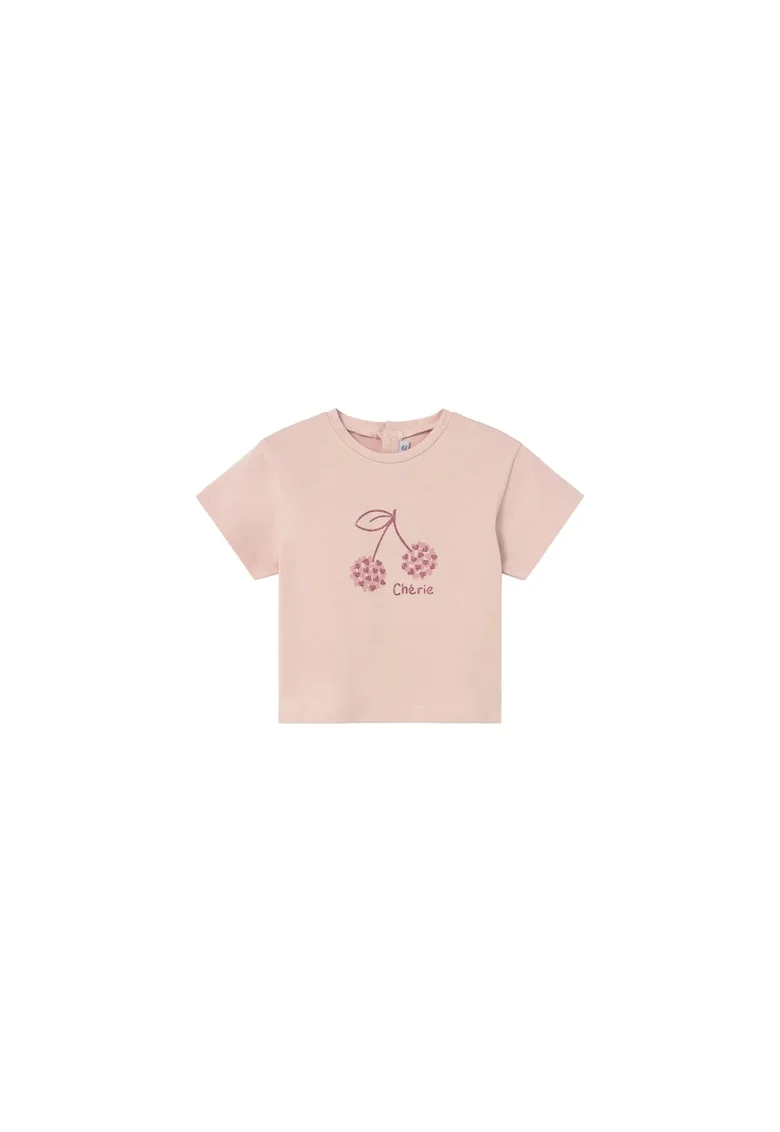 Tricou copii,  bumbac, roz, 95% bumbac, 5% elastan,