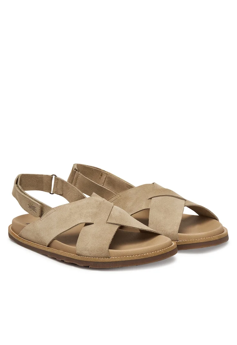 Sandale barbat,  piele naturala, bej,