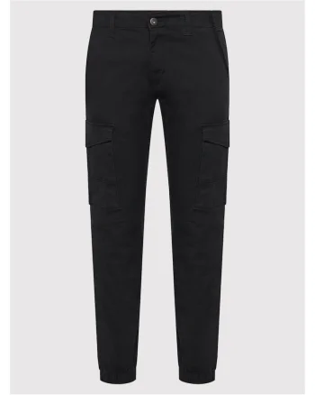 Pantaloni barbati,  bumbac organic, fermoar, negru,