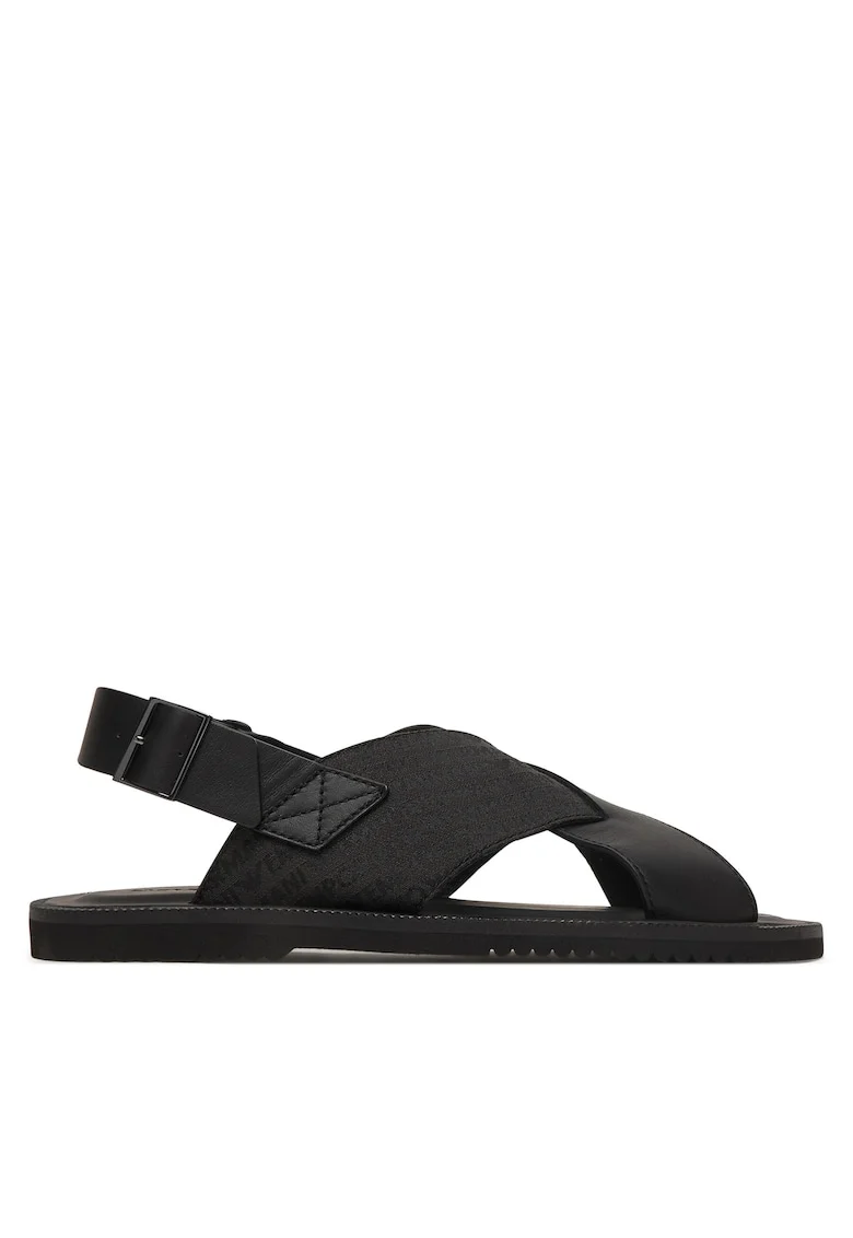 Sandale barbat,  piele naturala, negru,