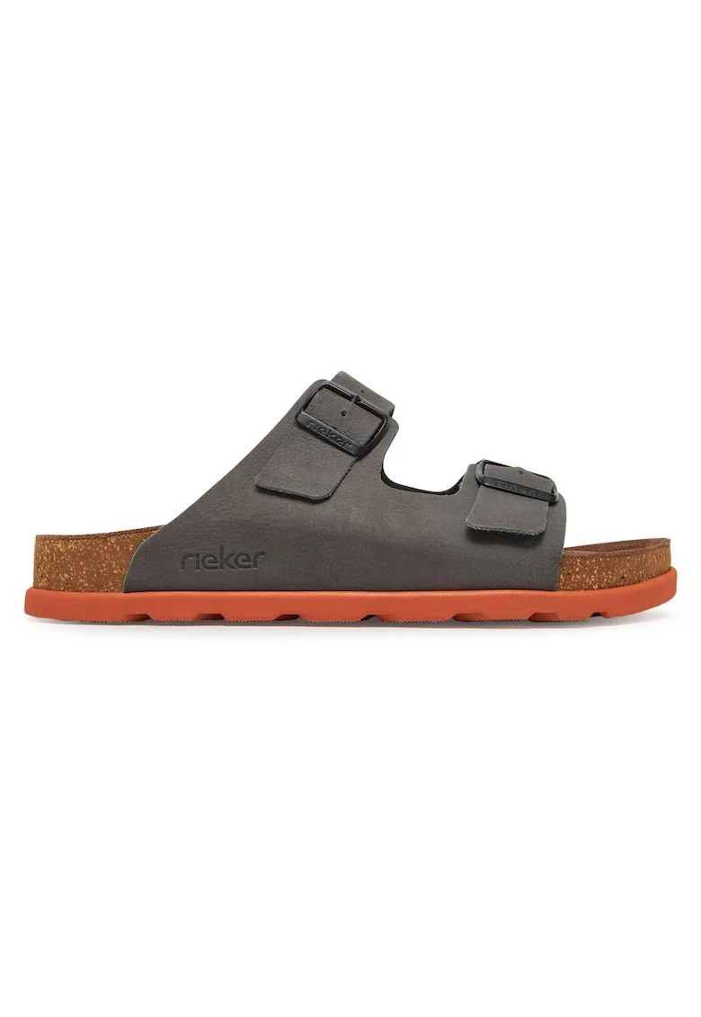Slapi barbati,  piele naturala, gri, confortabil
