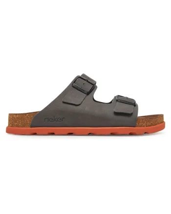 Slapi barbati,  piele naturala, gri, confortabil