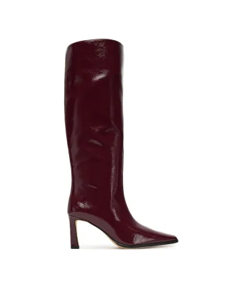 Cizme dama,  piele naturala, toc stiletto, rosu,