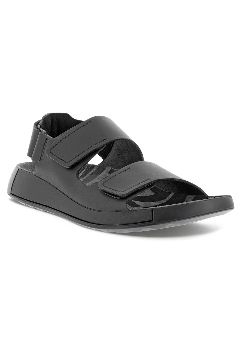Sandale barbati,  piele naturala, negru, talpa flexibila, curea captusita