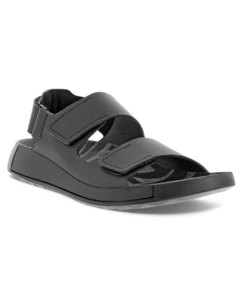 Sandale barbati,  piele naturala, negru, talpa flexibila, curea captusita