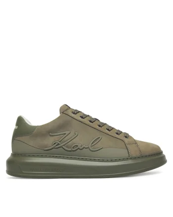 Tenisi barbati,  piele naturala, kaki, material sintetic