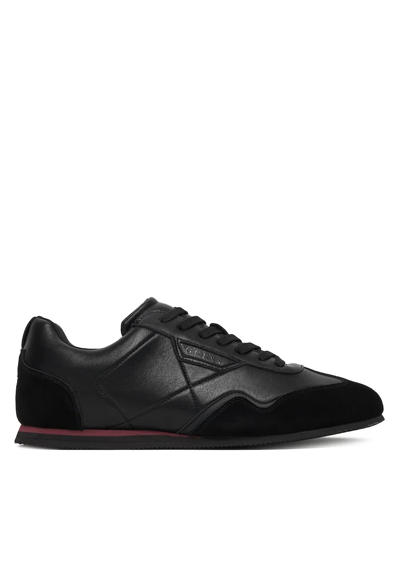 Tenisi barbati,  piele naturala, negru, textil