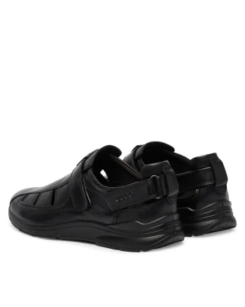 Sandale barbati,  piele naturala, negru, sistem inchidere Velcro