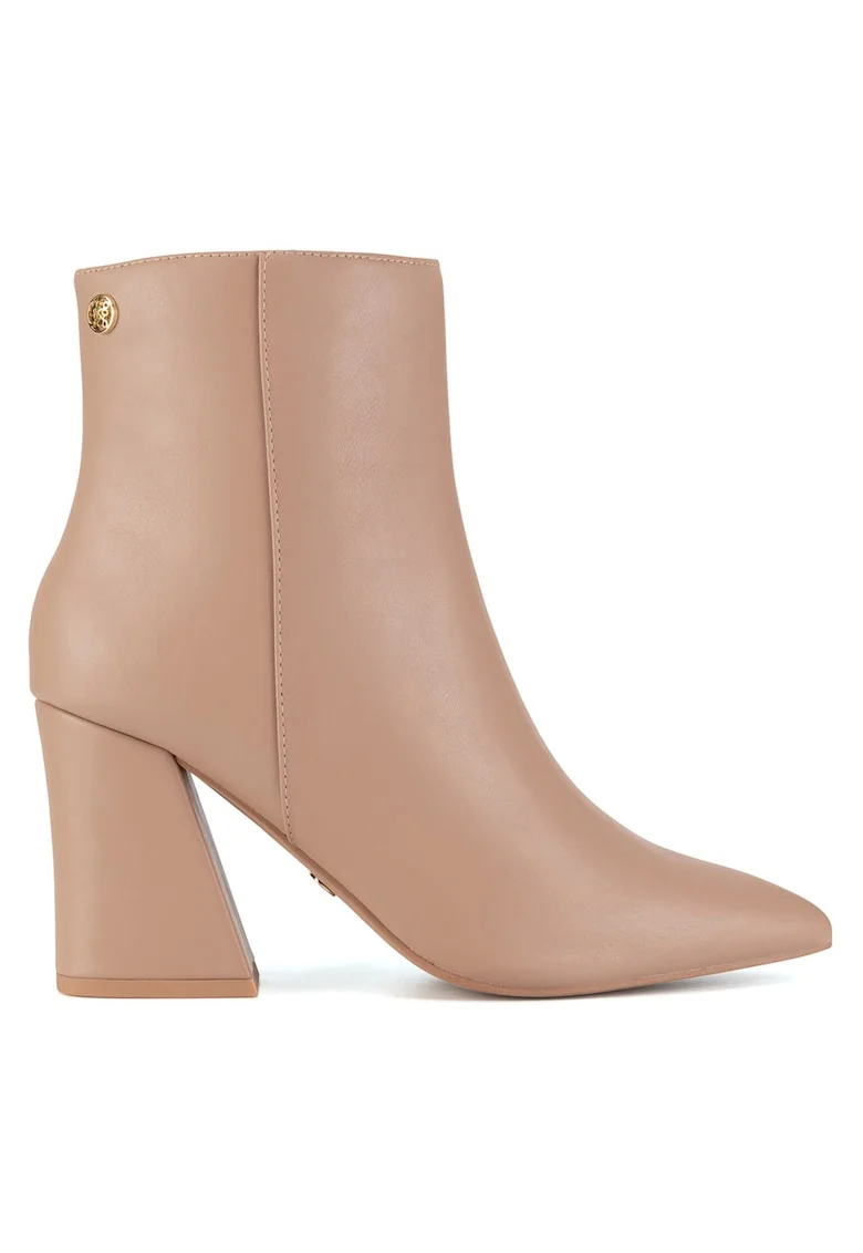 Botine femeie,  textil, bej,