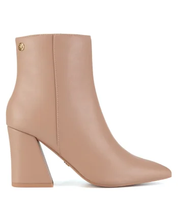 Botine femeie,  textil, bej,