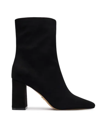 Botine femeie,  material textil, negru,