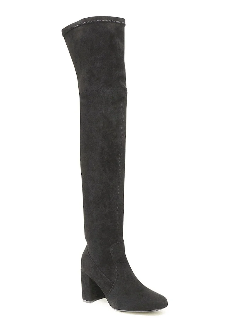 Cizme dama,  clasic, negru, material textil,