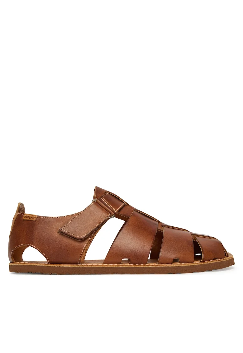 Sandale barbat,  piele naturala, velcro, maro