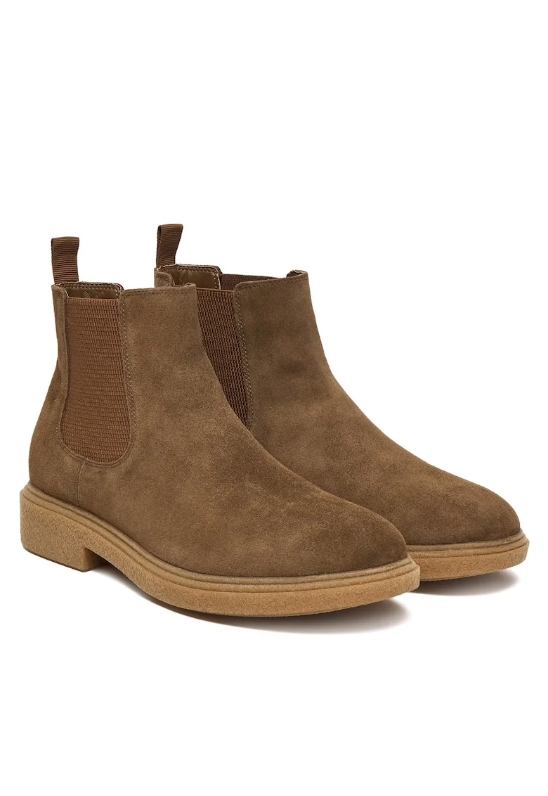 Ghete barbati,  piele naturala, maro