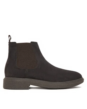 Ghete barbati,  piele naturala, maro, material sintetic