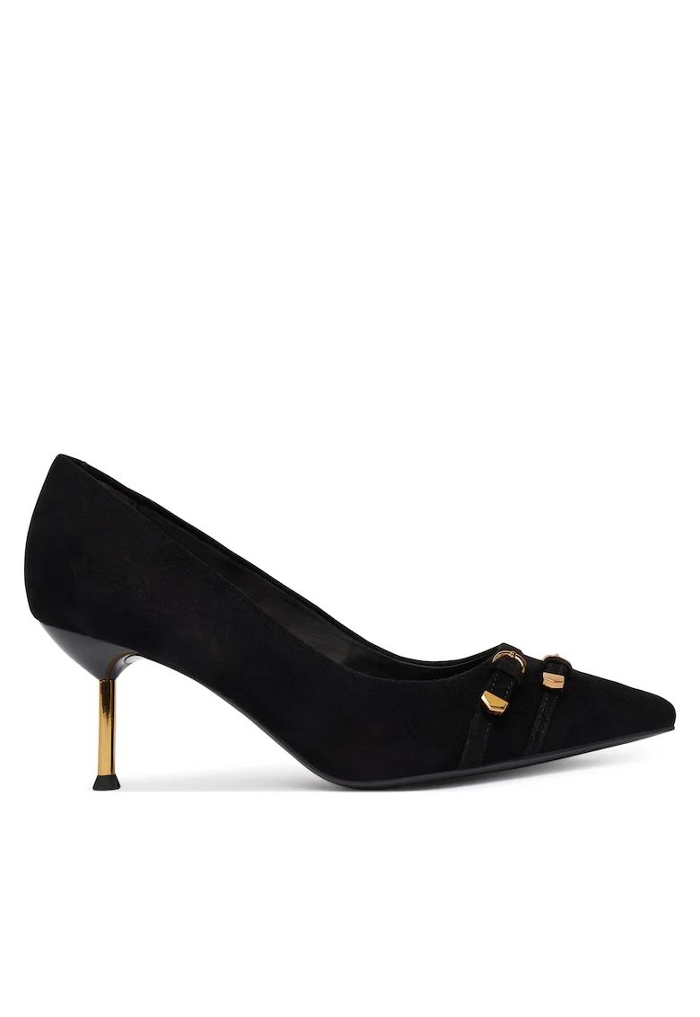 Pantofi dama,  toc stiletto, piele naturala, negru,