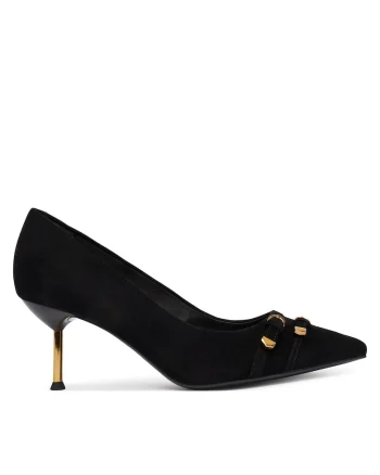 Pantofi dama,  toc stiletto, piele naturala, negru,