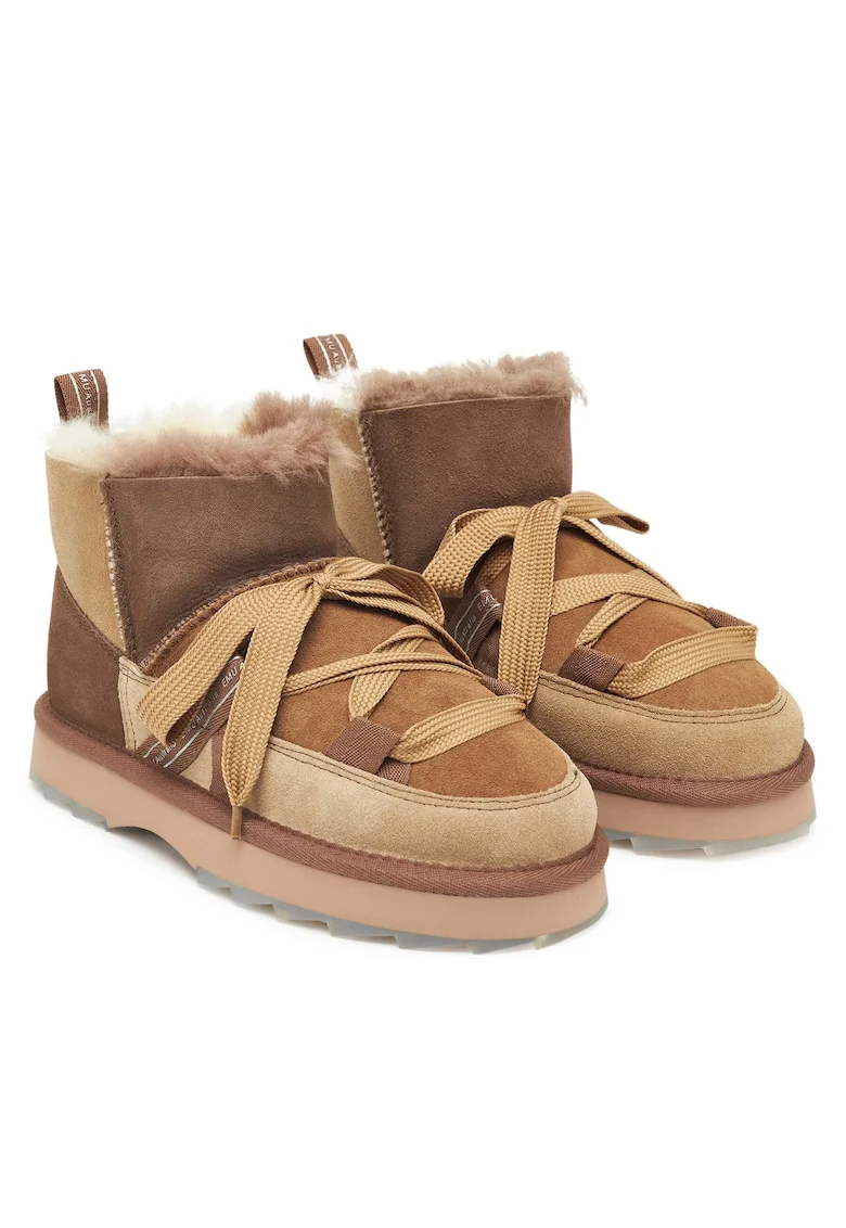 Cizme dama,  piele naturala, maro, impermeabile, talpa groasa,