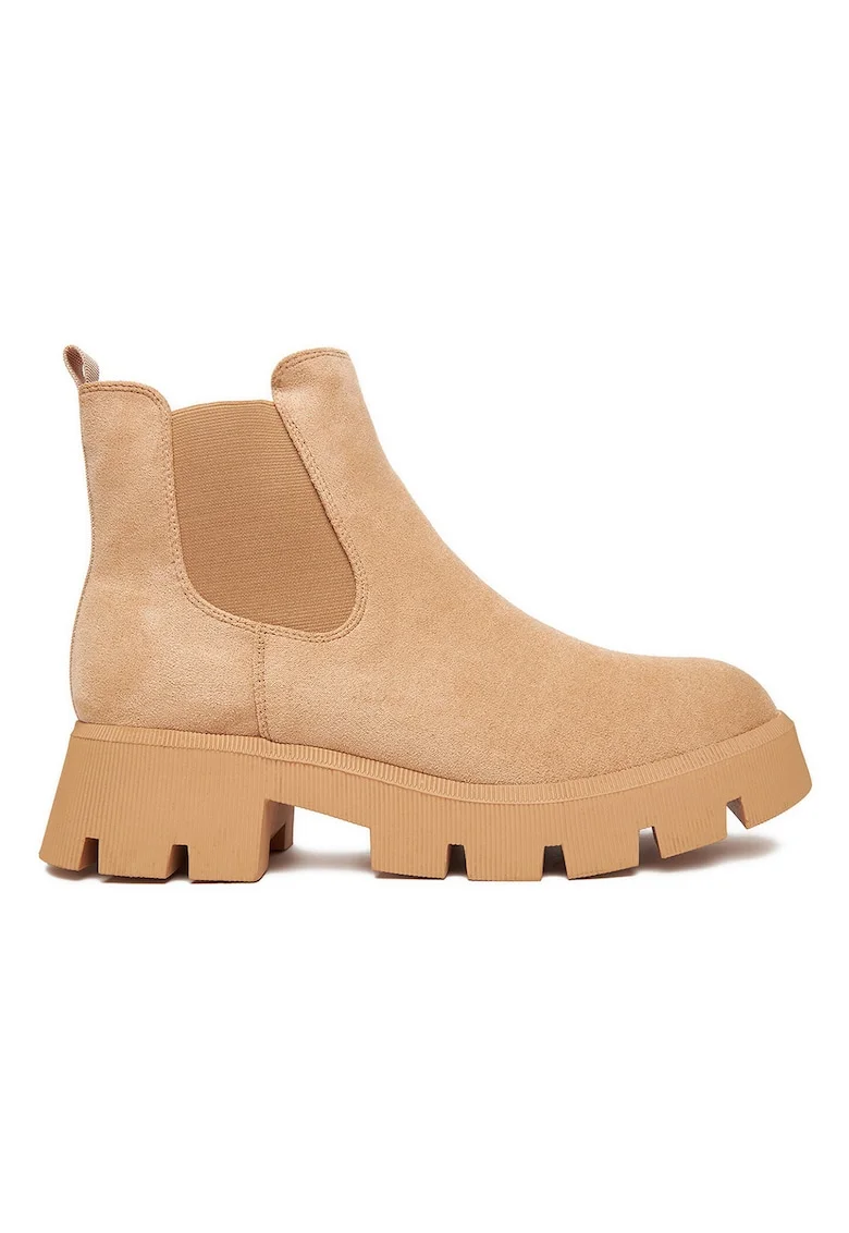 Botine femeie,  material textil, bej,