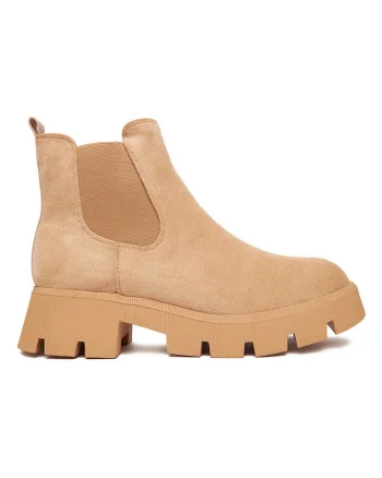 Botine femeie,  material textil, bej,