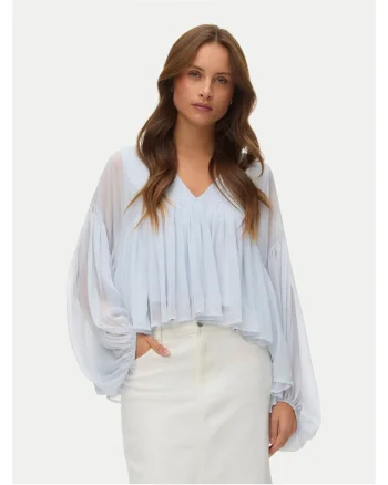 Bluza dama,  poliester reciclat, albastru deschis