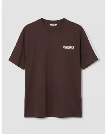 Tricou din amestec de bumbac cu decolteu la baza gatului, Violet aubergine