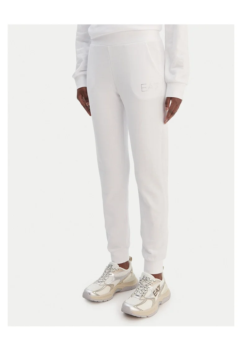 Pantaloni dama,  bumbac organic, alb