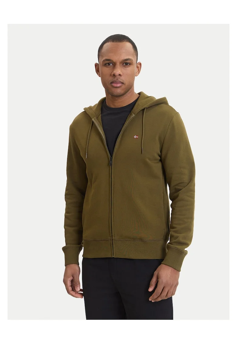 Hanorac barbati,  fermoar, verde, bumbac