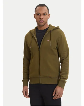 Hanorac barbati,  fermoar, verde, bumbac