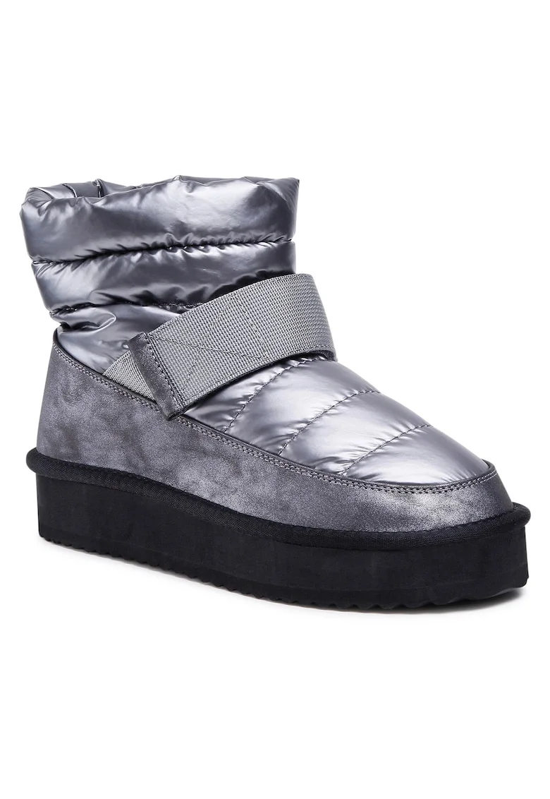 Botine  material textil, gri