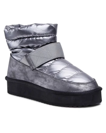 Botine  material textil, gri