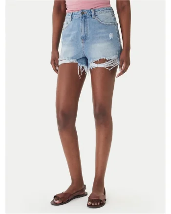 Pantaloni scurti denim dama,  bumbac, albastru