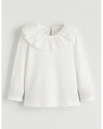 Bluza uni din bumbac, Alb