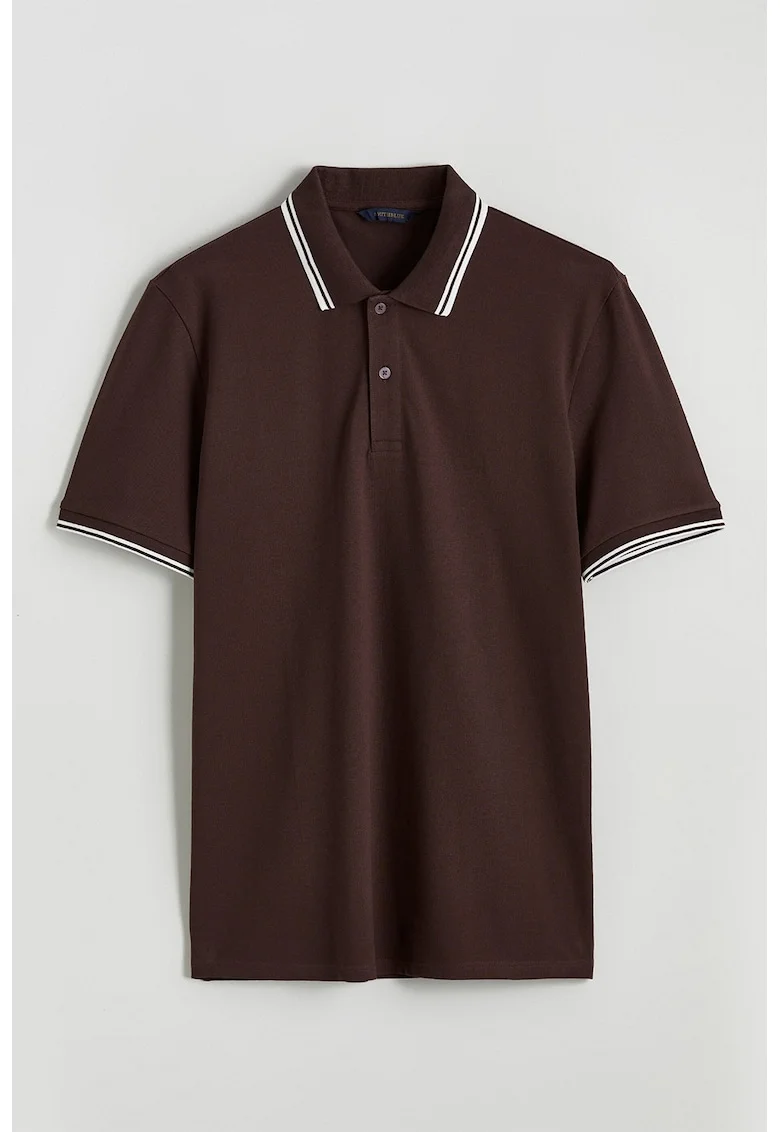 Tricou polo din amestec de bumbac, Visiniu