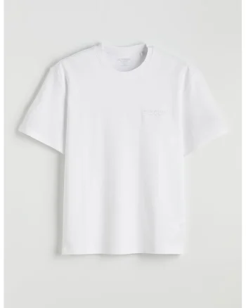 Tricou uni cu decolteu la baza gatului, Alb optic