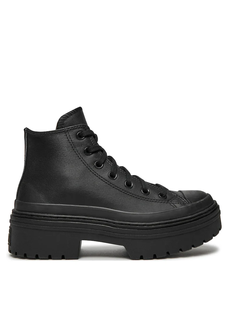 Ghete dama  Chuck Taylor All Star, piele naturala, negru, Negru