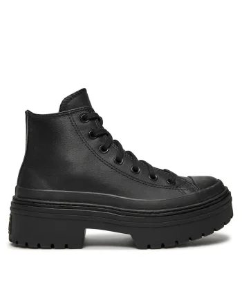 Ghete dama  Chuck Taylor All Star, piele naturala, negru, Negru