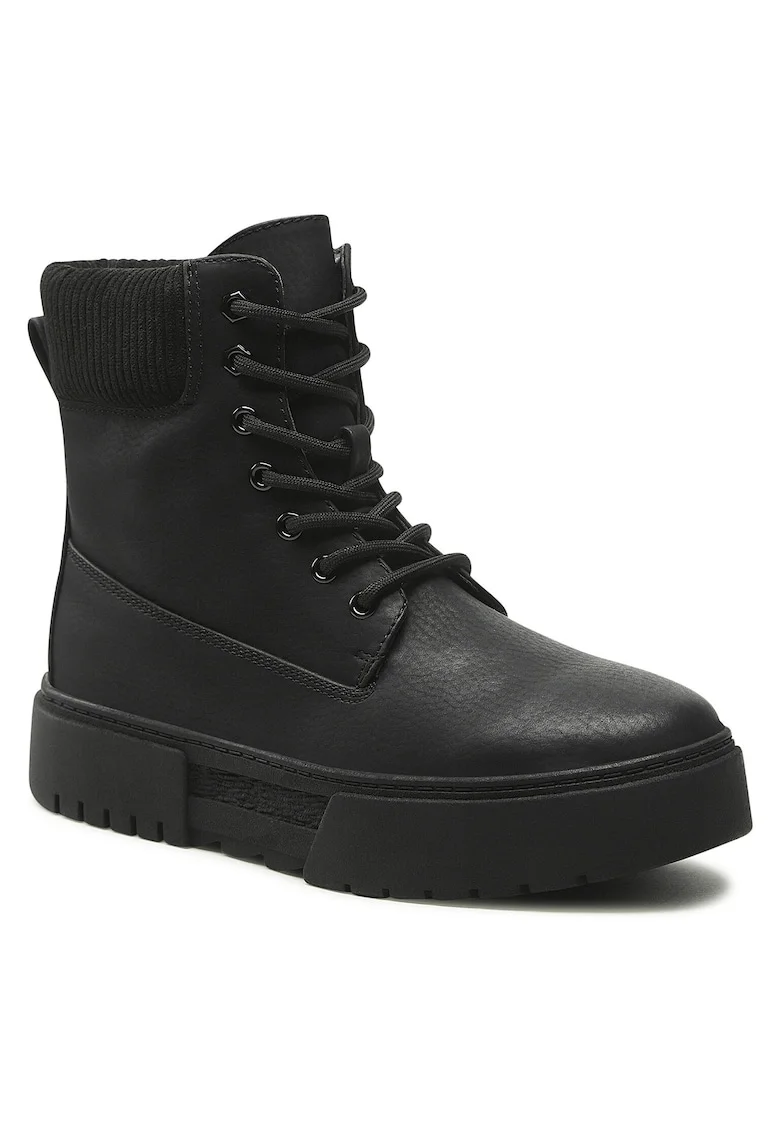 Ghete dama,  piele ecologica, negru, design clasic,