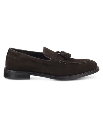 Mocasini barbati,  piele naturala, maro, material sintetic